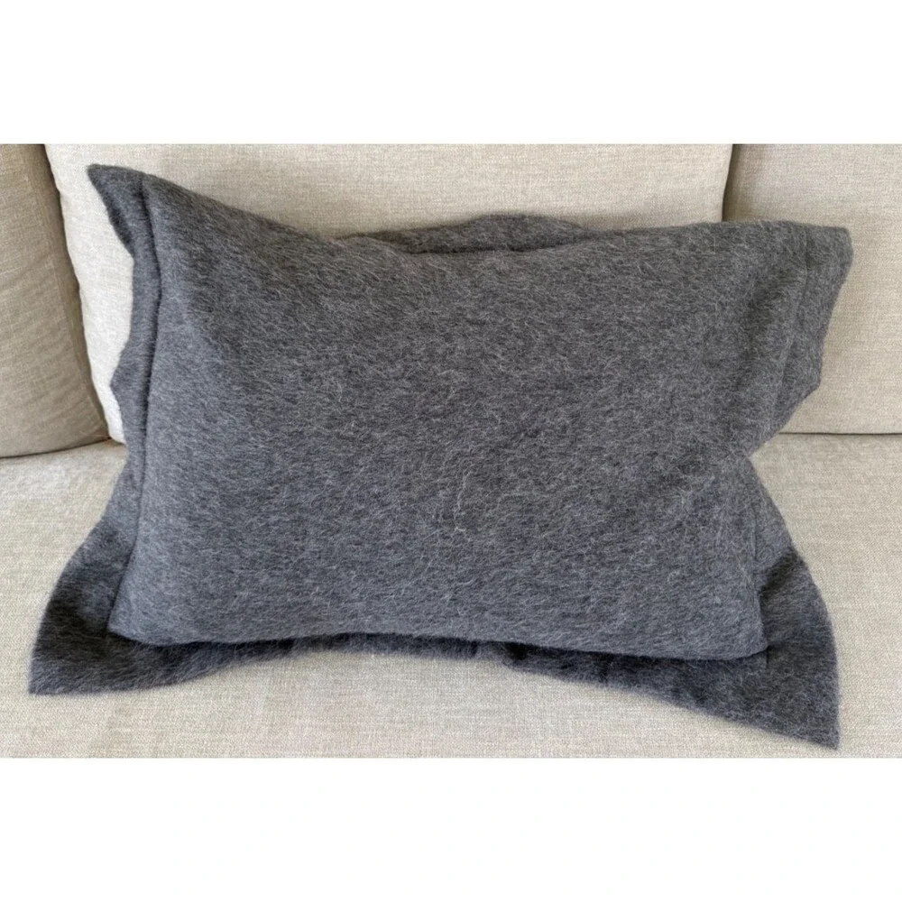 New 2 Gray Alpaca Wool Blend Pillow Shams Field Gear Home Collection